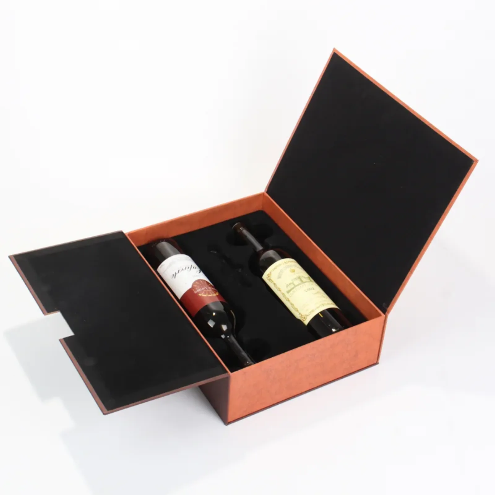 2-Bottle Cardboard Wine Gift Box with Magnetic Closure 3