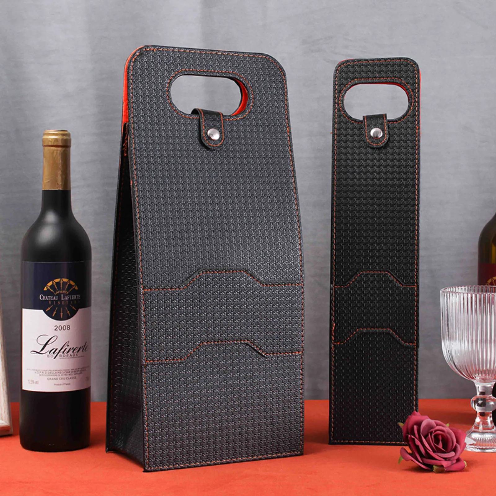 Luxury Leather Wine Bottle Bag 5