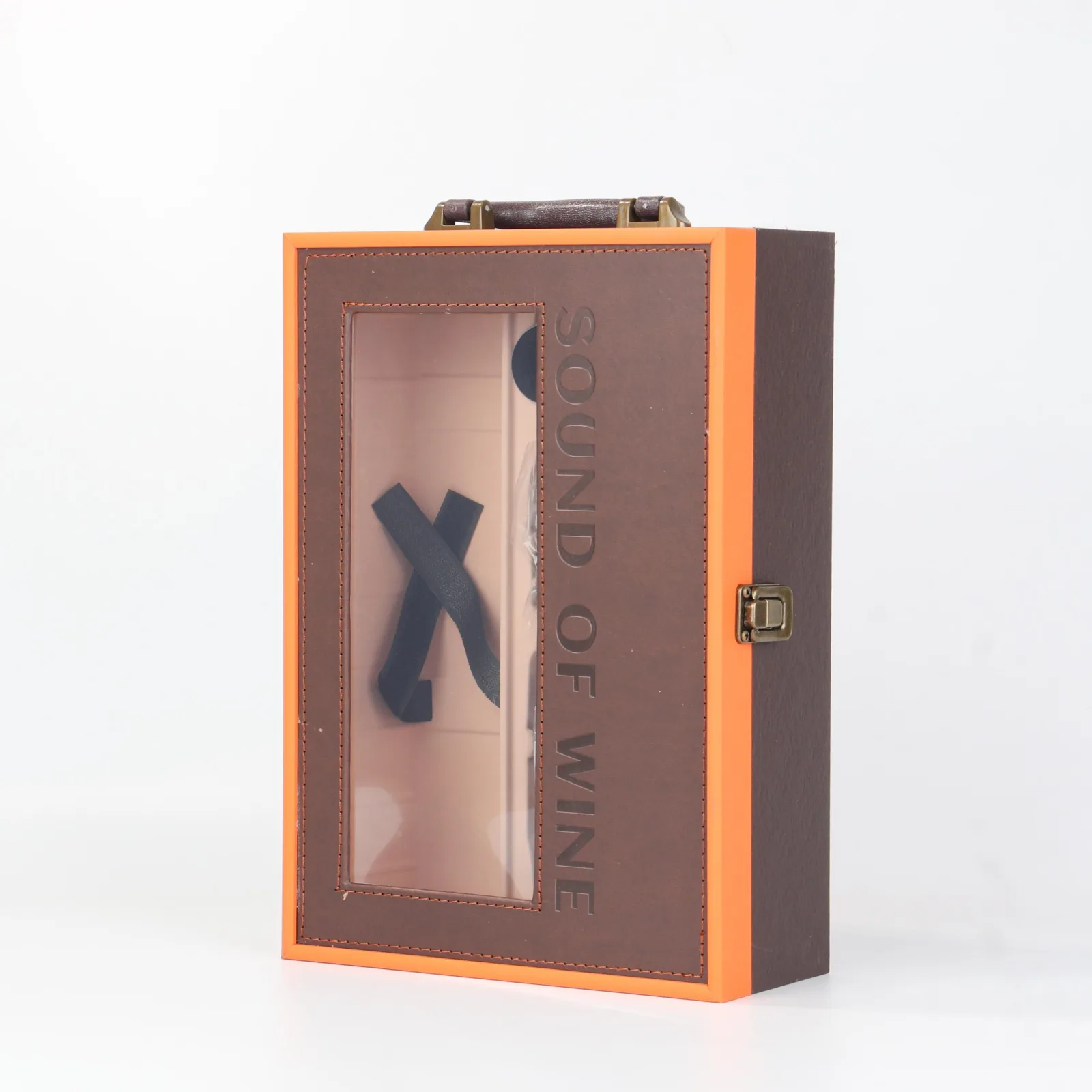Leather Wine Box with PVC Transparent Window