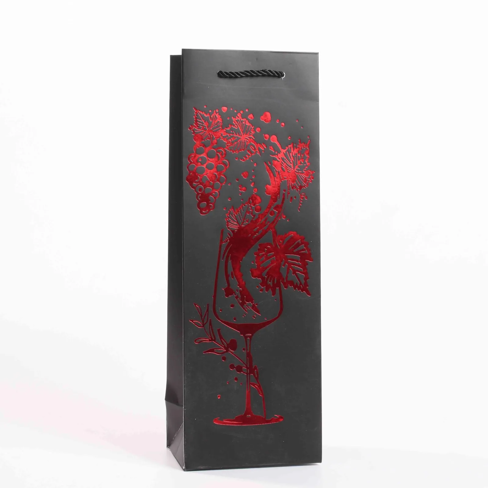 White Cardstock Wine Bag with Foil Stamping and UV Printing 3