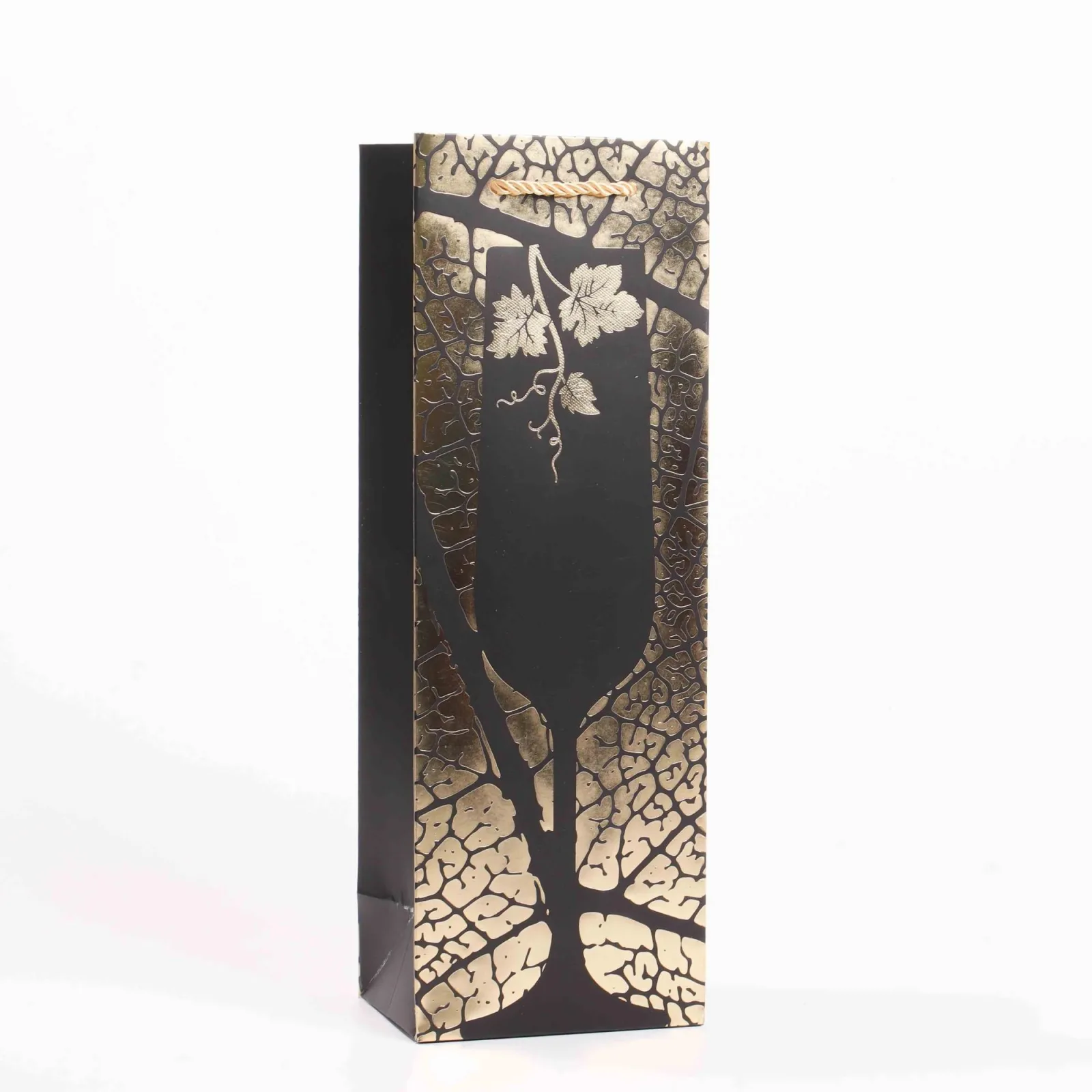 White Cardstock Wine Bag with Foil Stamping and UV Printing 5