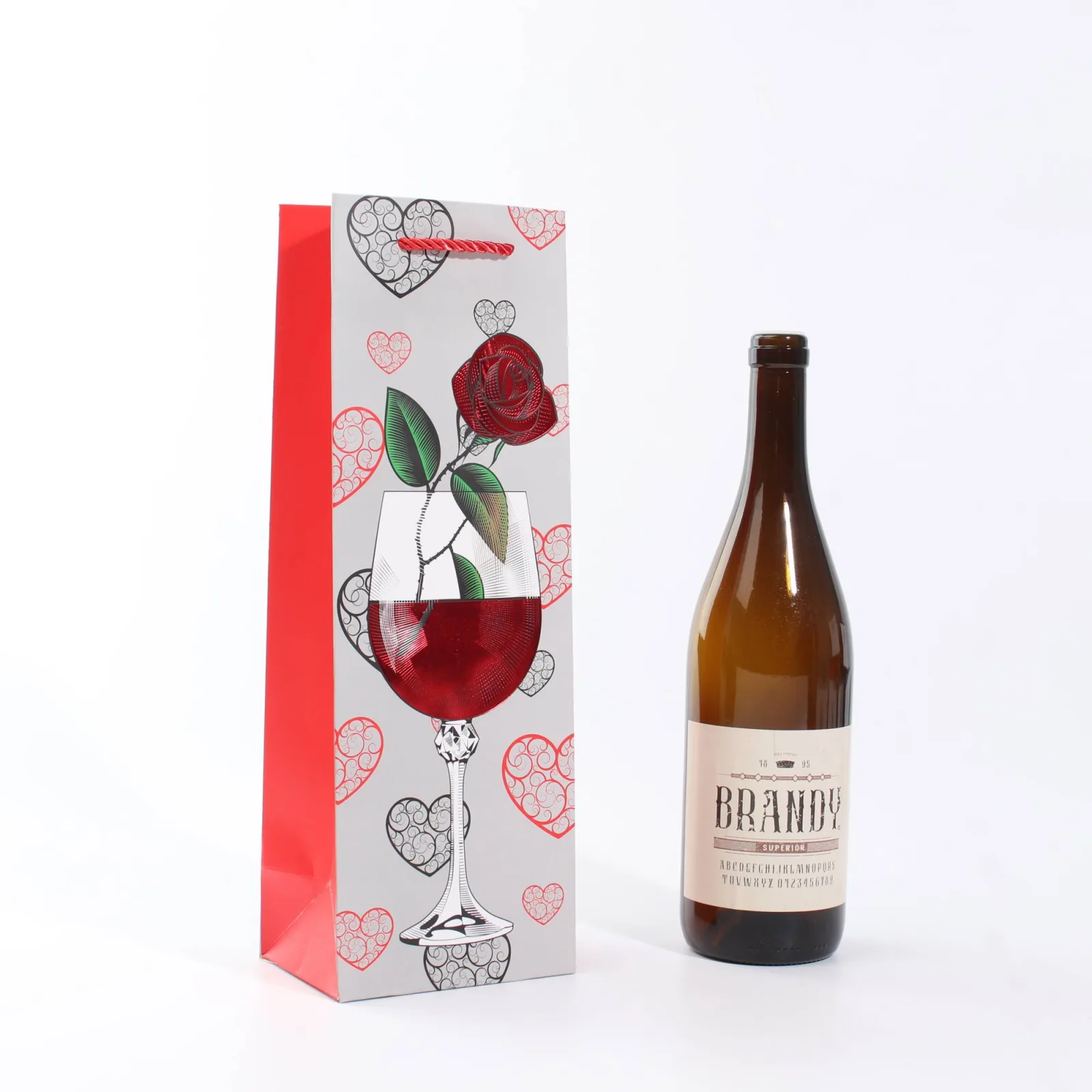 Gold Foil Rose Wine Gift Bag 2