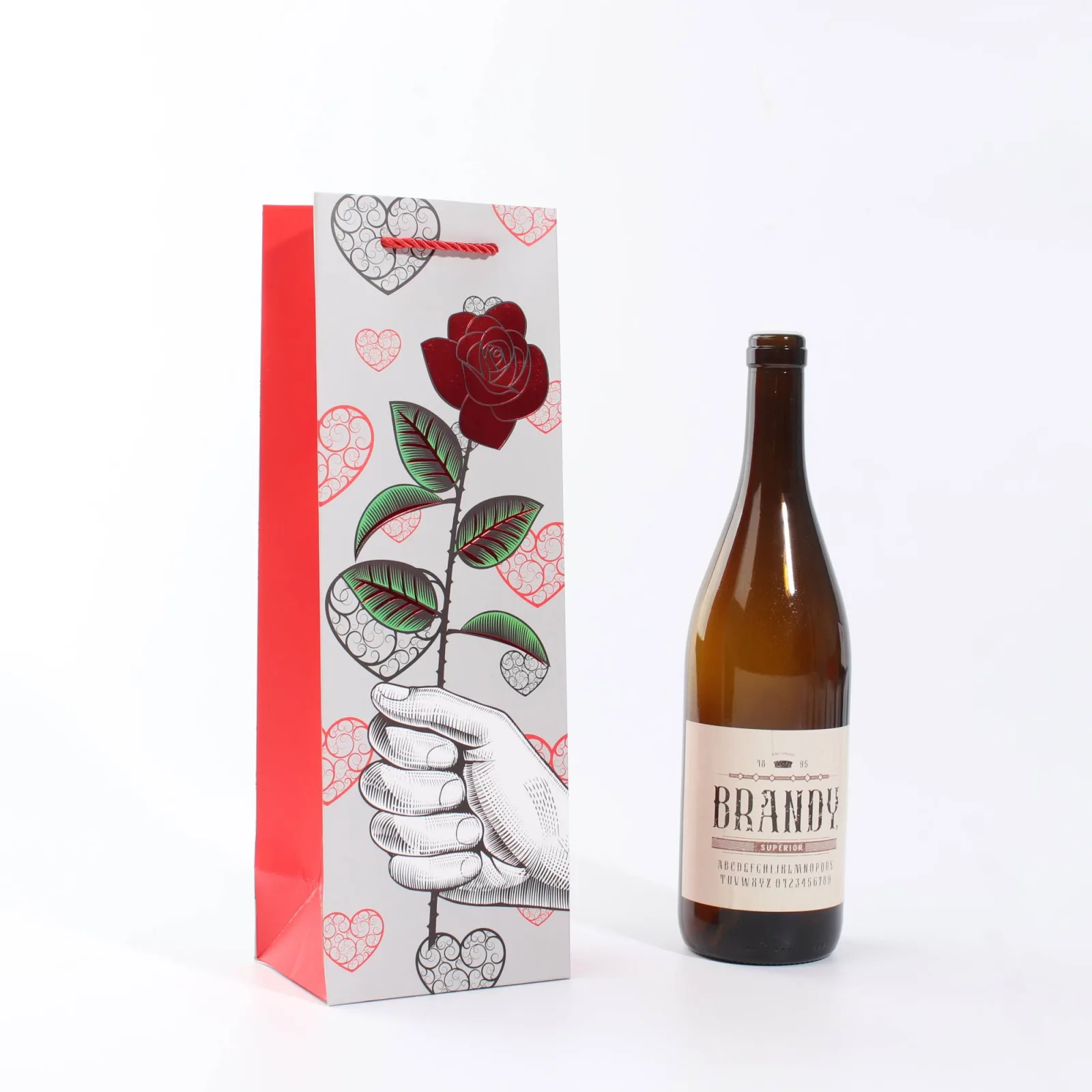 Gold Foil Rose Wine Gift Bag 3