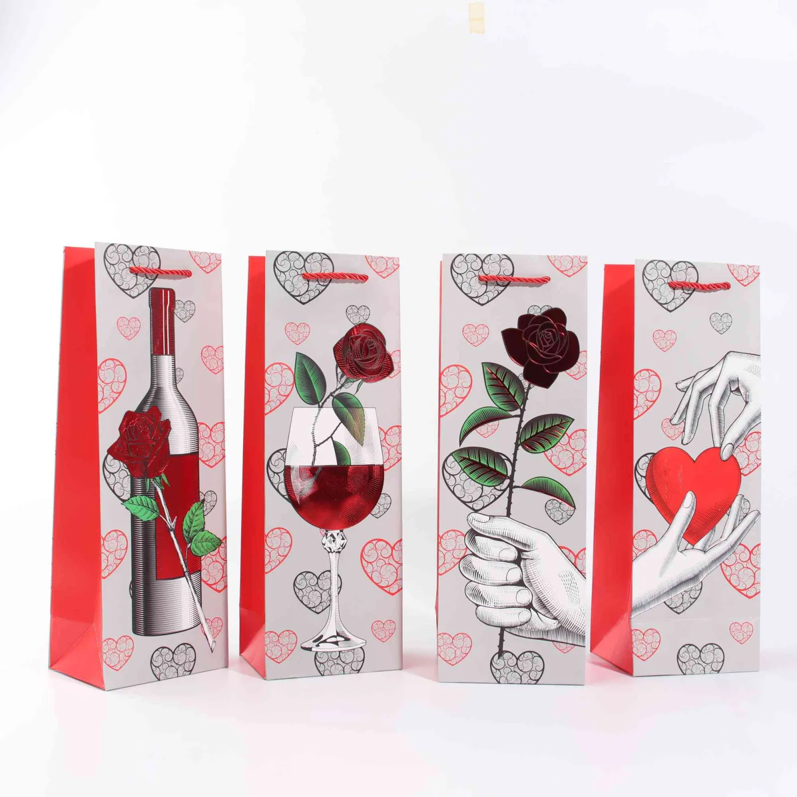 Gold Foil Rose Wine Gift Bag 4